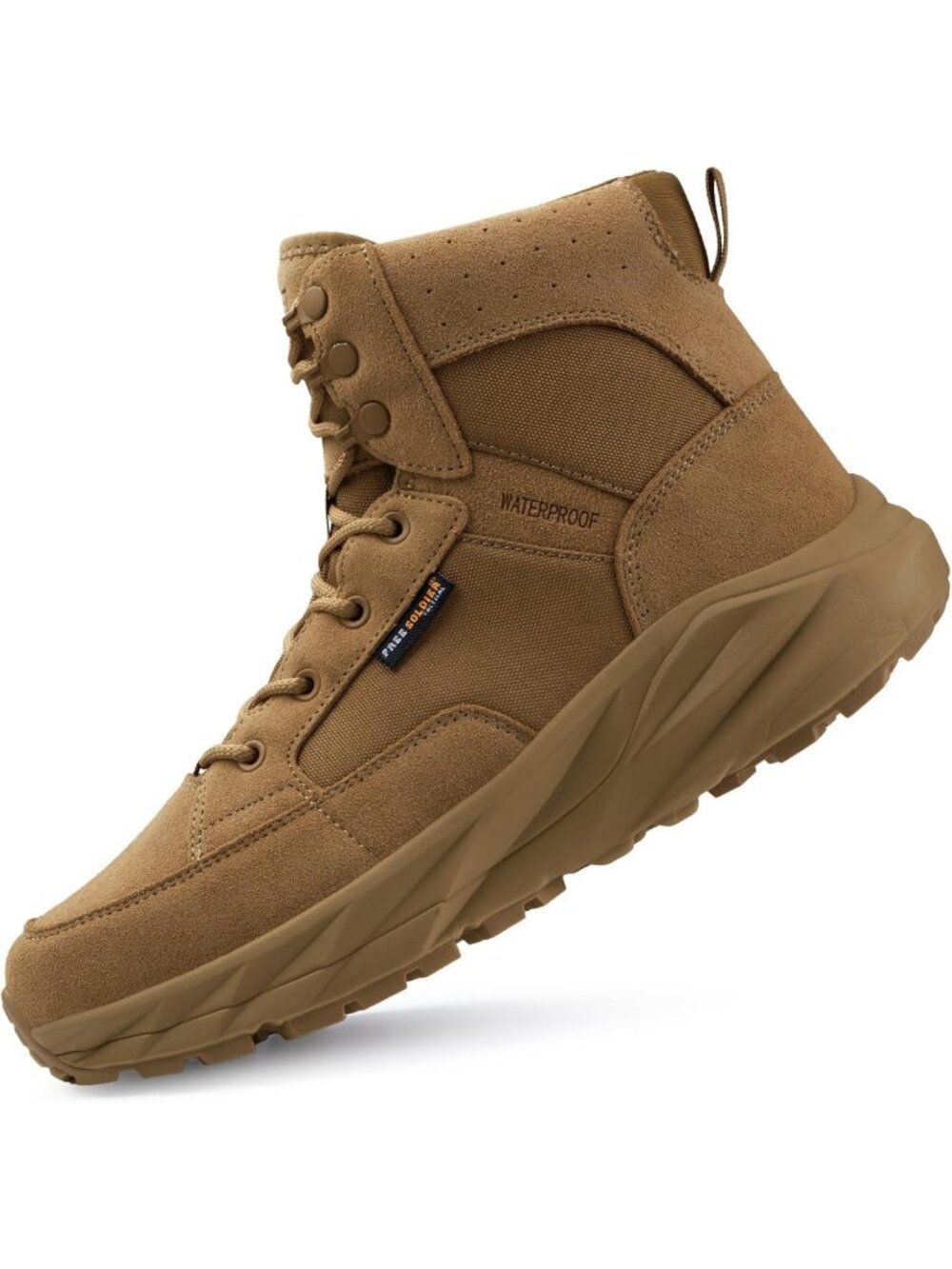 FREE SOLDIER Men's Durable Work Boots 6 Inches Lightweight Waterproof Hiking